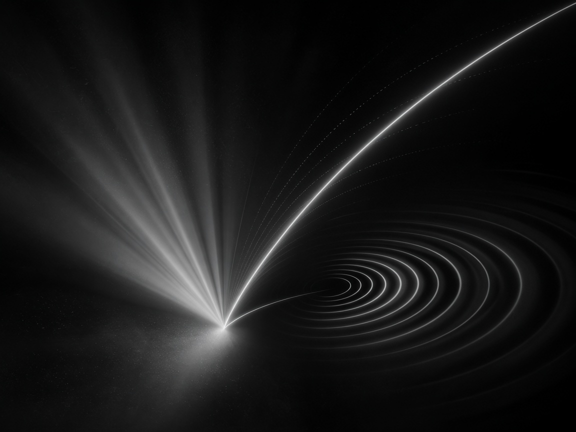 Abstract radiating light beams representing campaign launch energy